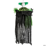 4 Ft. Hanging Green & Black Clown Animated Prop Halloween Decoration