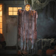 4 Ft. Hanging Orange Light-Up Skeleton Face Reaper Halloween Decoration