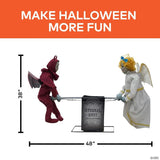 4 Ft. x 3 Ft. Animated Eternal Rest Angel & Devil Seesaw Halloween Decoration