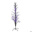 4' Pre-Lit Black Cascade Outdoor Halloween Twig Tree Purple Lights