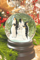 8" Penguin or Cardinal Snow Globe