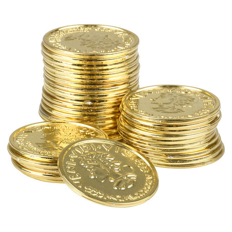 Gold Coin Plastic Coins (144 Pc Poly Bag)