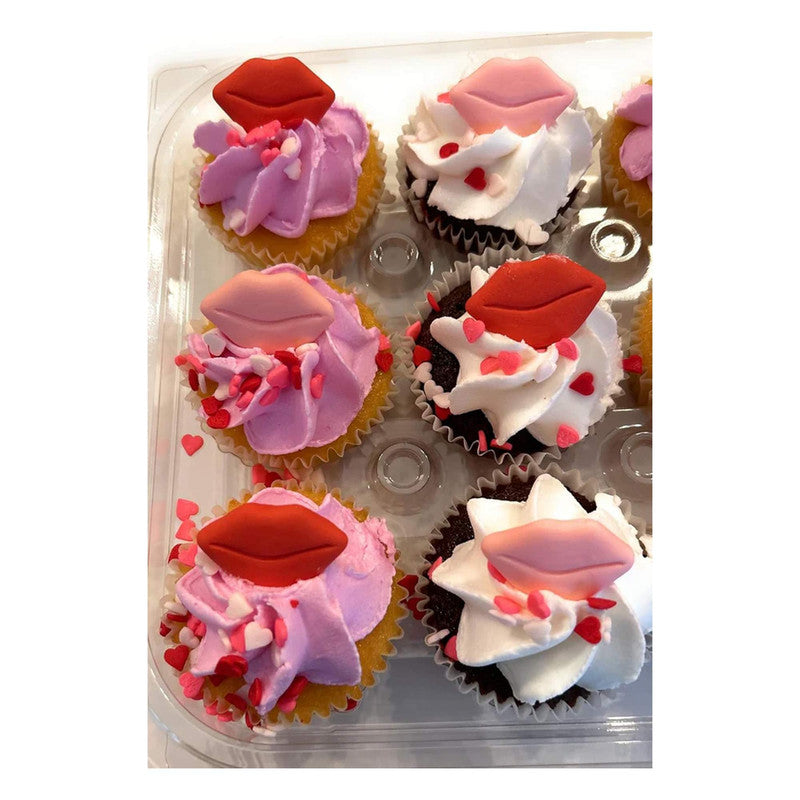 Edible Valentines Cake Decorations Red & Pink Lips