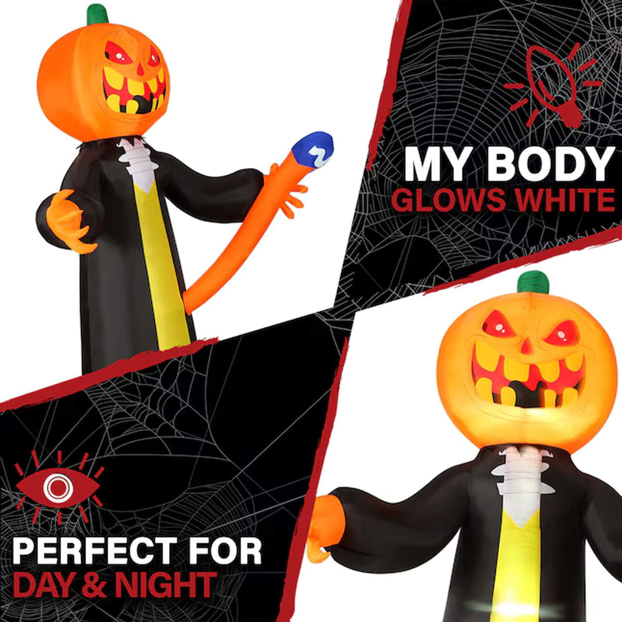 10ft Lighted Inflatable Jack-o-Lantern Yard Halloween Decoration