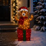 Lighted Bear Gift Box Christmas Yard Decoration