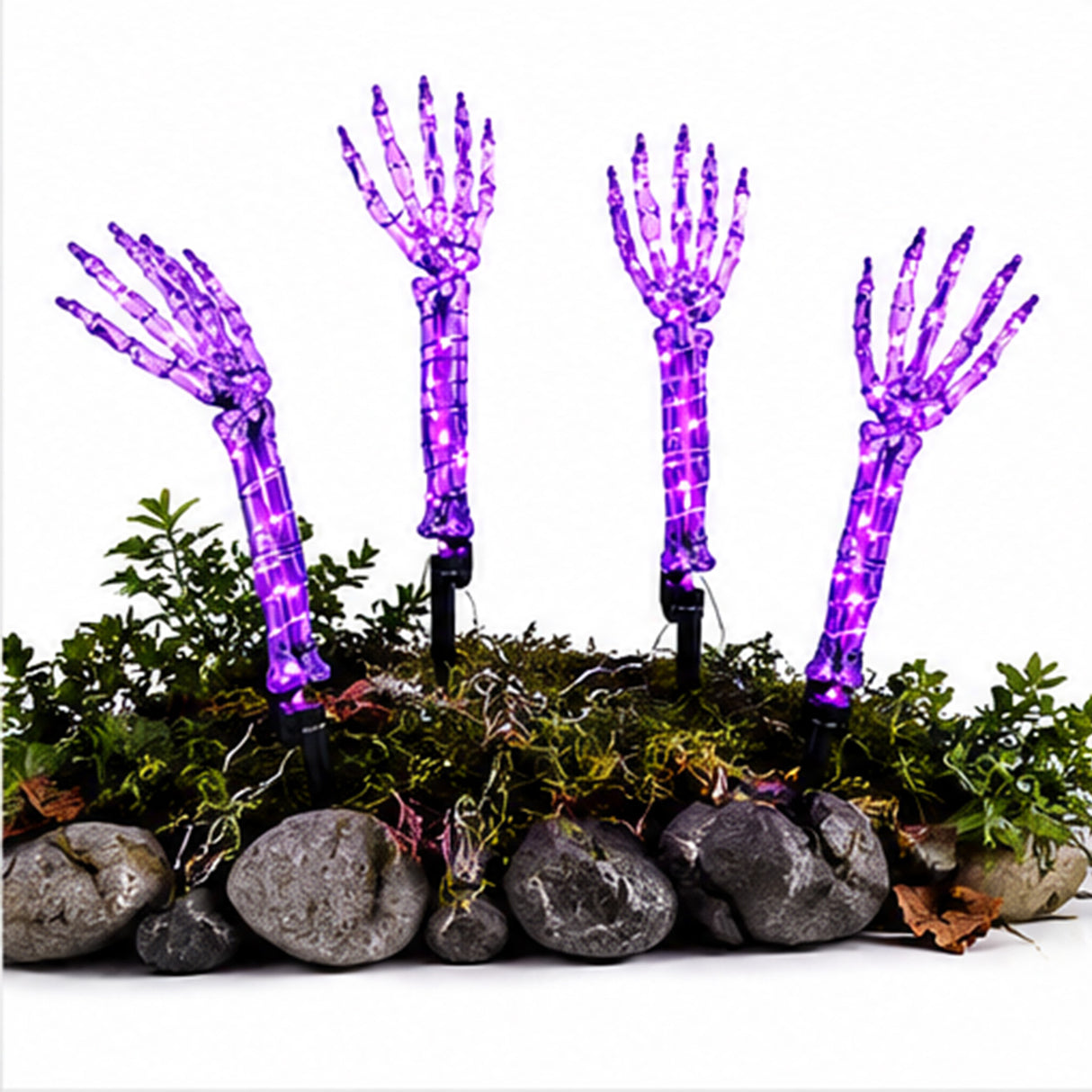 2 Pair Purple Light Ghost Hands Halloween Decoration