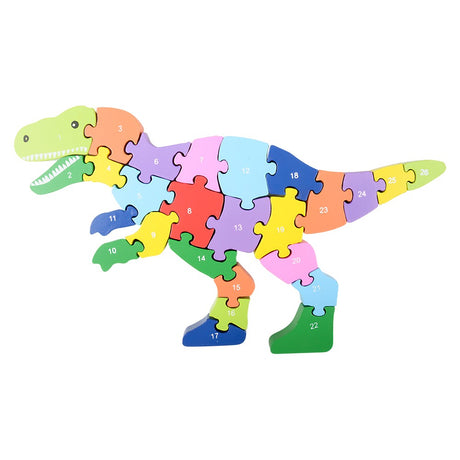 Wooden T-Rex Letter Puzzle (1 PC)
