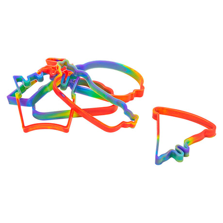 Fast Food Rainbow Silicone Stretch Bands (144 Pc Can)