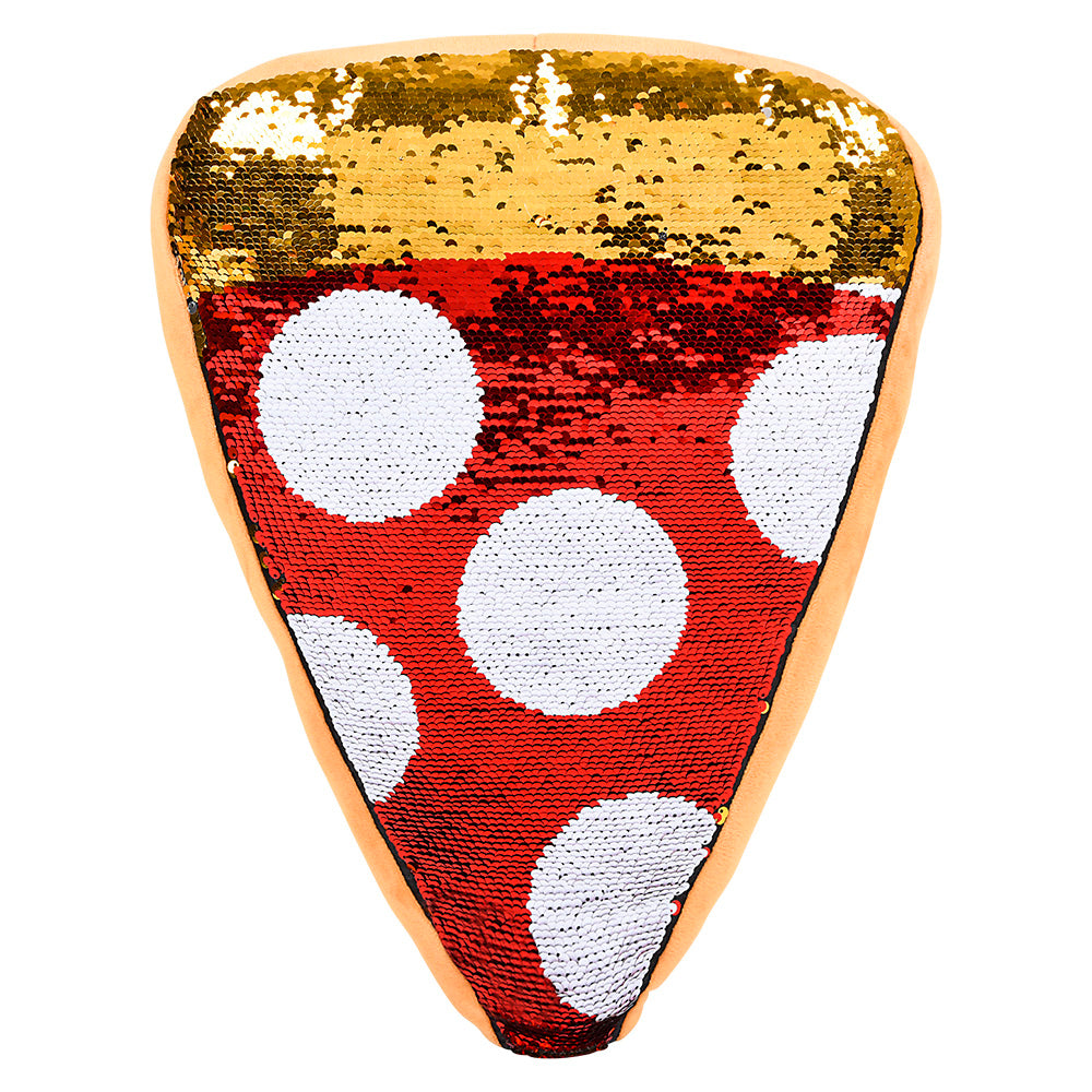 Plush Flip Sequin Pizza Pillow