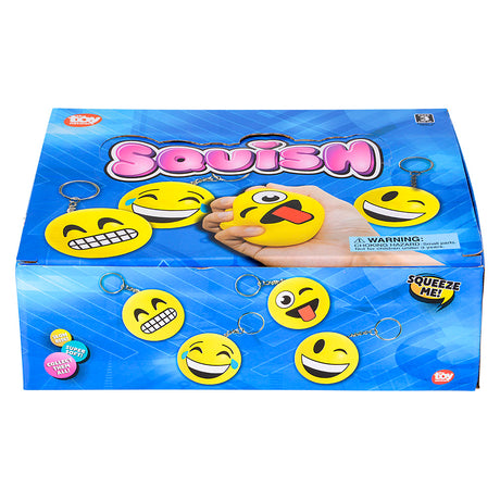 Emoticon Squish Backpack Clip (24 Pack Display)