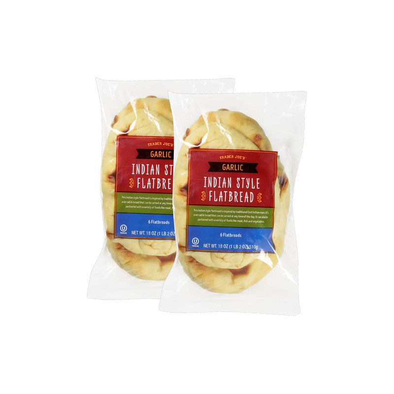 Trader Joe's Garlic Indian Style Flatbread Soft & Flavorful 18 Oz