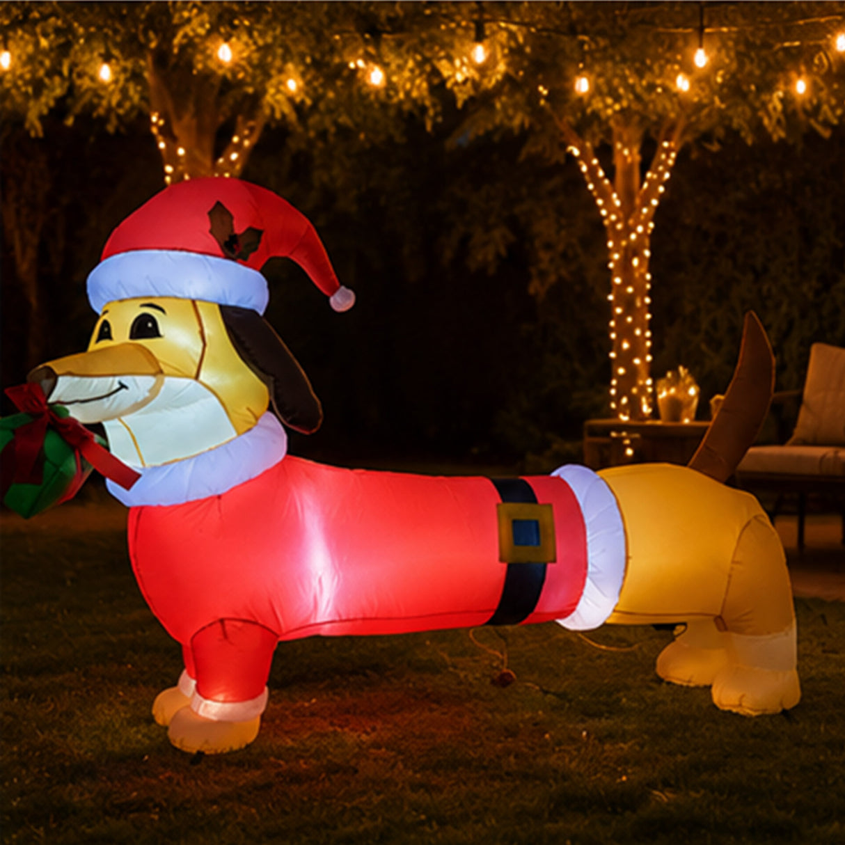 5FT Long Dachshund Christmas Yard Decoration Prop