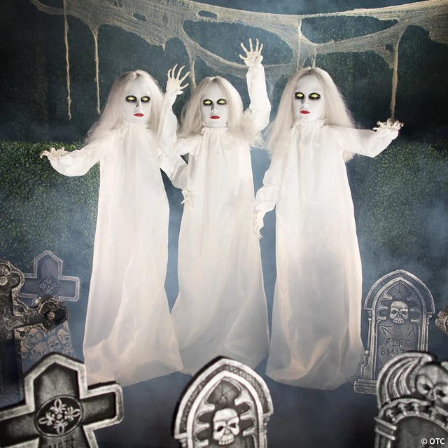 4 ft. Halloween Ghostly Girl Yard Stakes Halloween Decoration - 3 Pc.