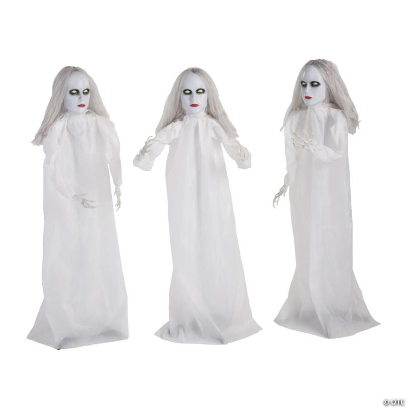4 ft. Halloween Ghostly Girl Yard Stakes Halloween Decoration - 3 Pc.
