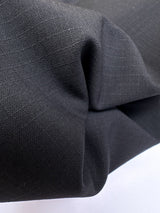 Black Wool Blend Ripstop Fabric
