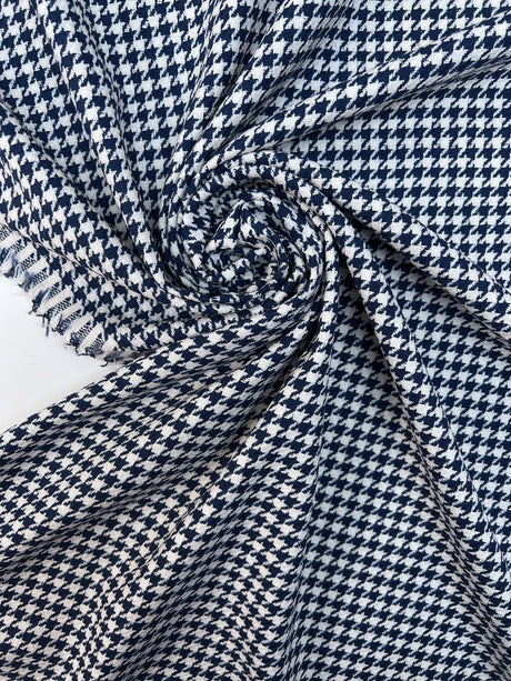 Cotton Houndstooth Tweed Fabric