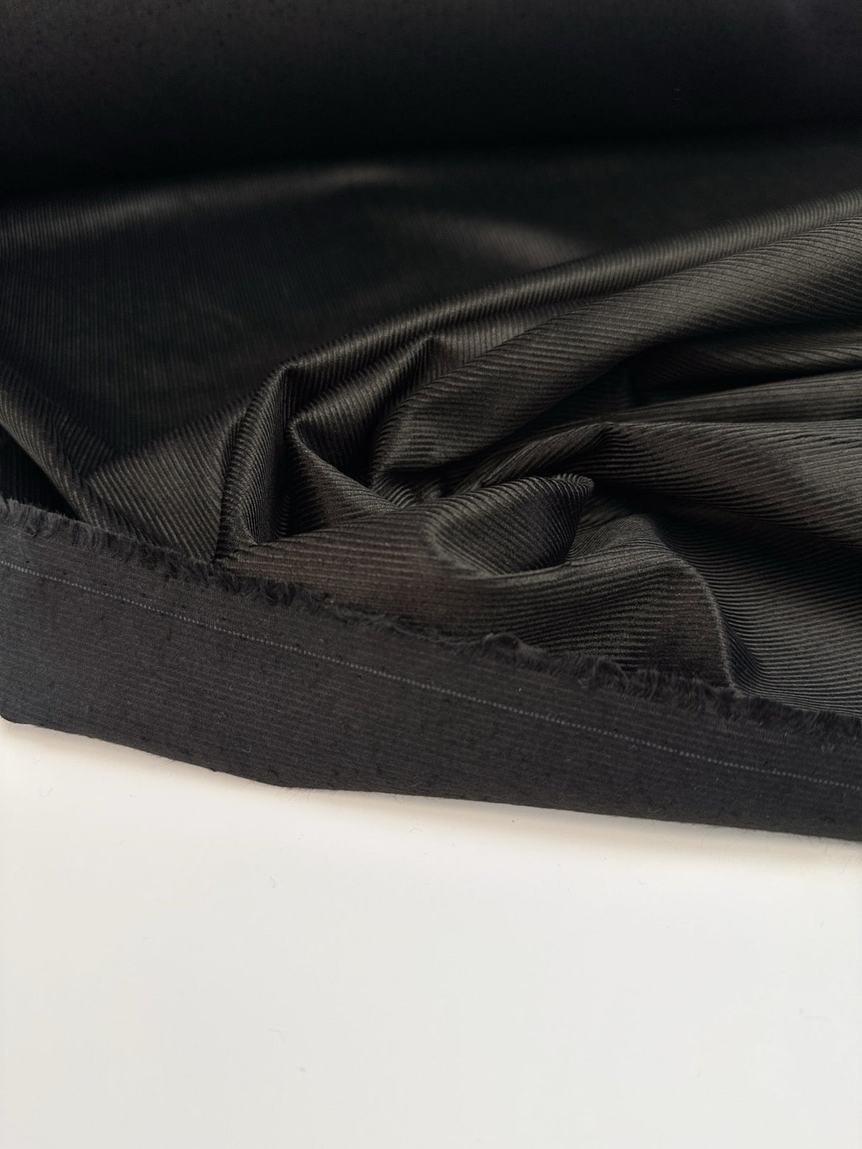 Modal Cotton Corduroy Black Stretch