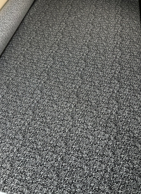 Cotton Tweed Lurex in Silver Black White