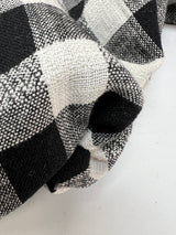 Cotton Polyester Checked Fabric Black White