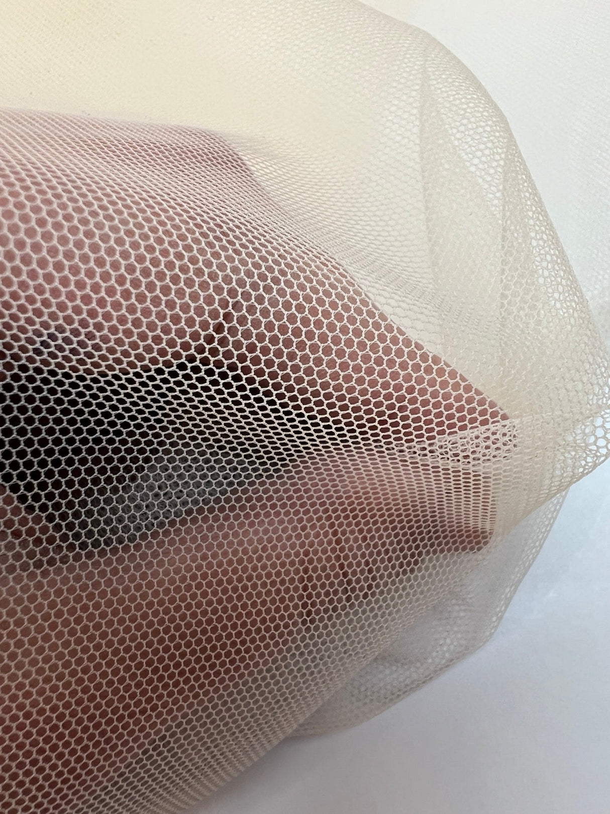Polyester Mesh Fabric Beige Stretch