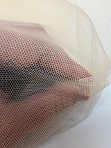 Polyester Mesh Fabric Beige Stretch
