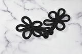 Frog Button Black Floral Heavy-Duty
