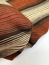 Wool Striped Fabric Brown Beige