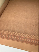 Printed Wool Staple Fabric Brown Beige