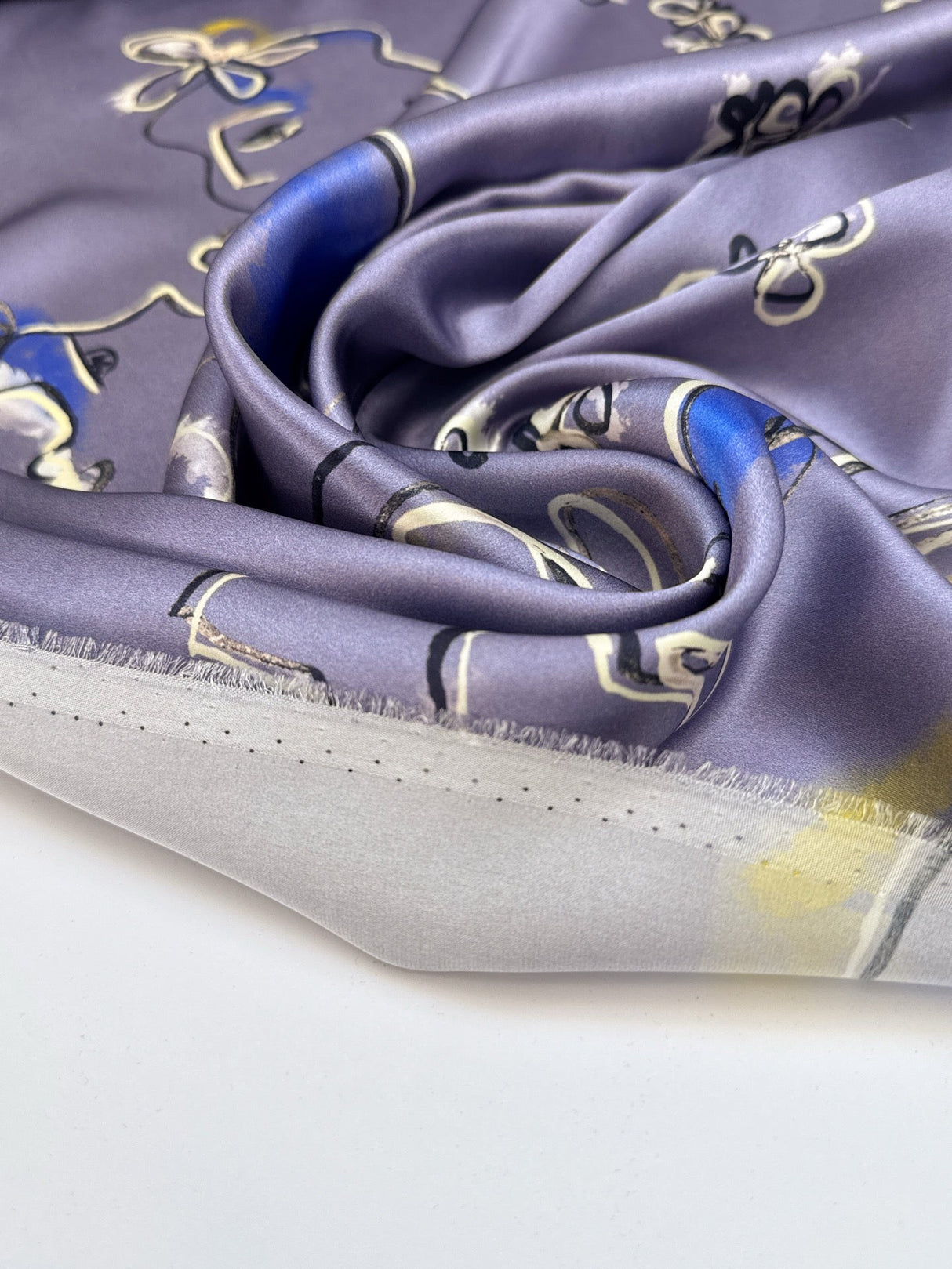 Silk Sateen Printed Purple