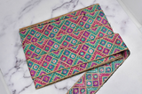 Embroidered Trim Multi-Color Beaded 2.25"