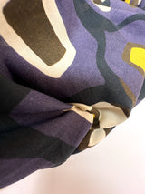 Cotton Batiste Printed Blue Geometric