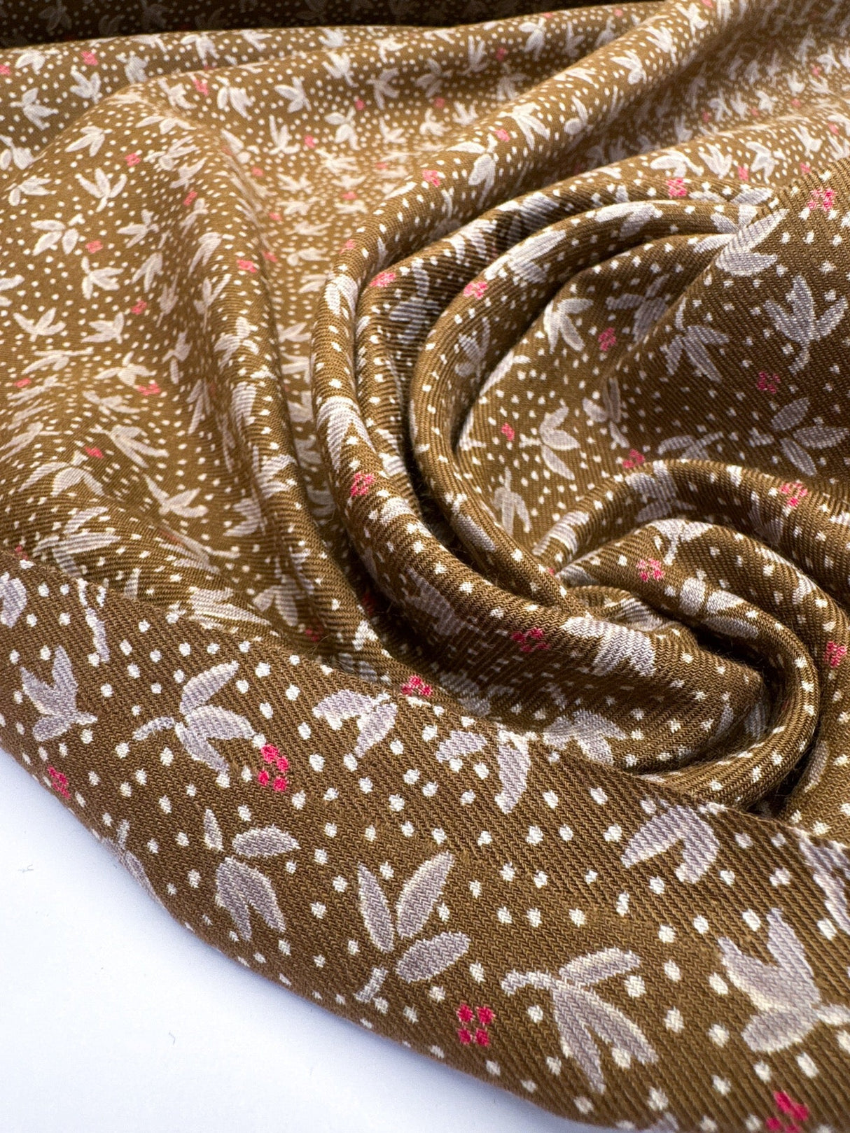 Wool Twill Brown Green Printed