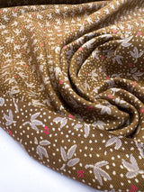 Wool Twill Brown Green Printed
