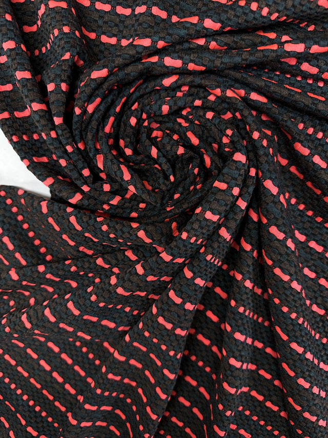 Cotton Elastane Jacquard Striped Fabric