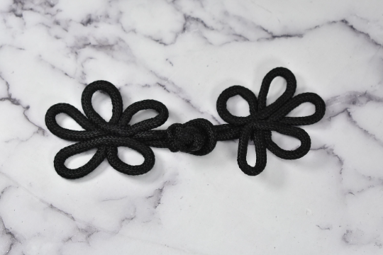 Frog Button Black Floral Heavy-Duty