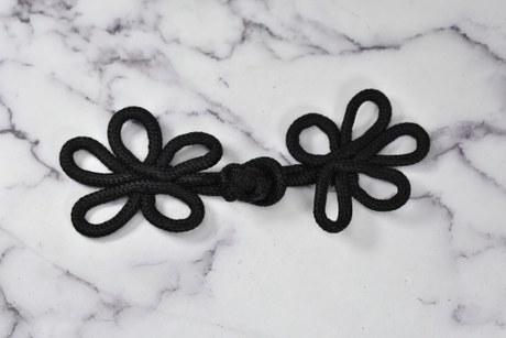 Frog Button Black Floral Heavy-Duty