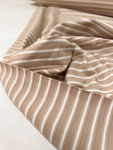 Polyamide Elastane Jacquard Knit White Beige Striped