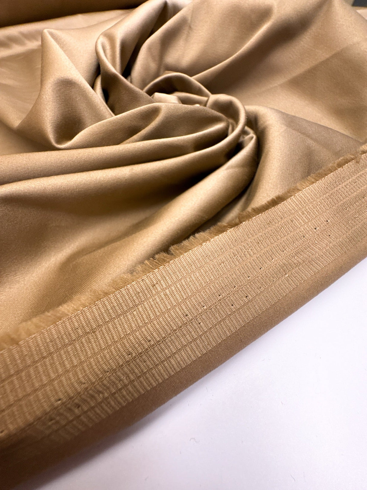 Cotton Viscose Fabric Brown Beige Stretch