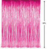 3' x 8' (36" x 96") Pink Tinsel Foil Fringe Door Window Curtain Party Decoration