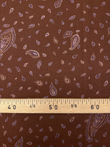 Wool Twill Printed Purple Brown Fabric