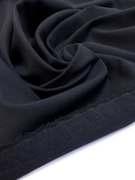 Black Cotton Polyester Elastane Woven