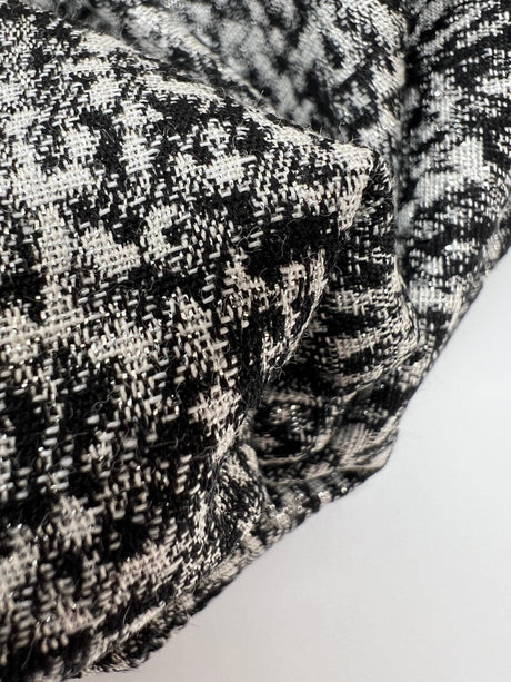 Cotton Tweed Lurex in Silver Black White