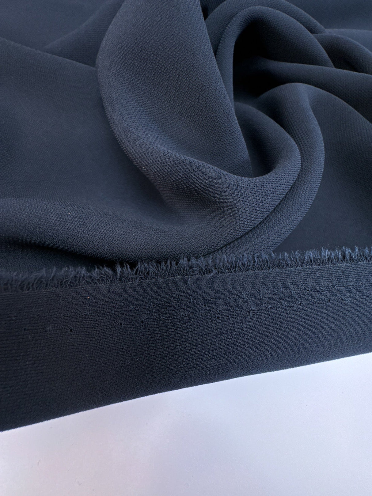Blue Polyester Elastane Crepe