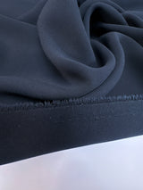 Blue Polyester Elastane Crepe