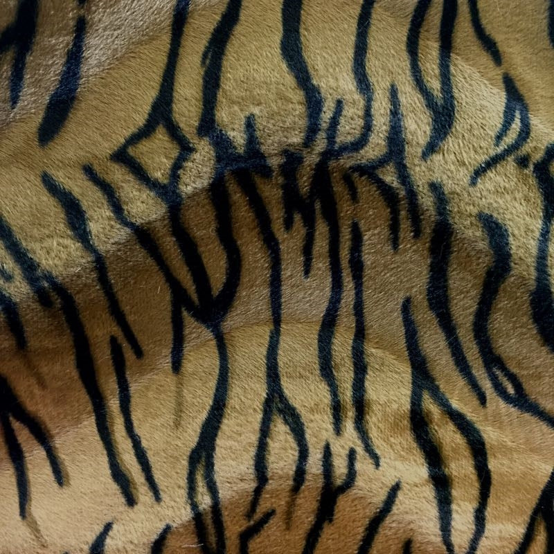 Faux Fur Tiger Print Velboa Fabric