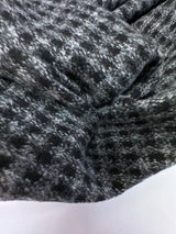 Acrylic Cotton Blend Jacquard Checked Gray Black