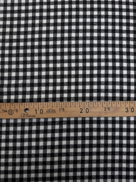 Cotton Flannel Checked Black White
