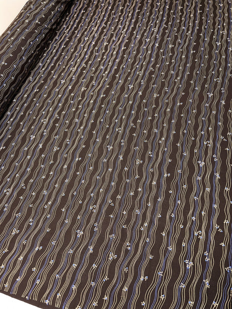 Printed Wool Striped Dress Fabric