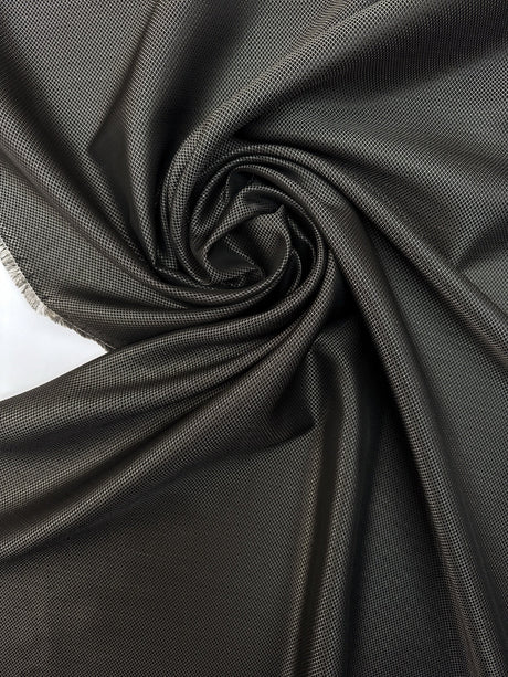 Wool Jacquard Fabric Silver Black