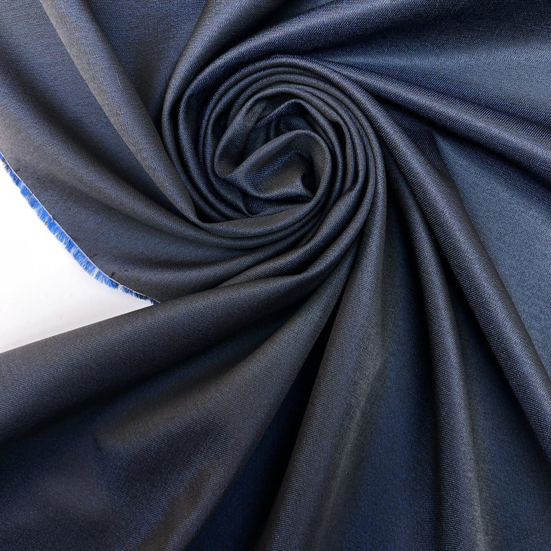Wool Jacquard Changeant Fabric Blue Black